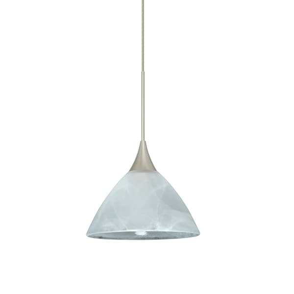 Besa Lighting Domi Cord Pendant, Marble, Satin Nickel Finish, 1x50W Halogen 1XT-174352-SN - main